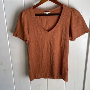 EUC. Like new. Z Supply V Neck Flutter Sleeve Tee. Rust color. Small.